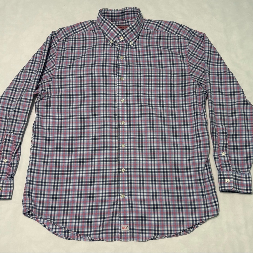 Vineyard Vines Pink and Blue Casual Button Down Shirt